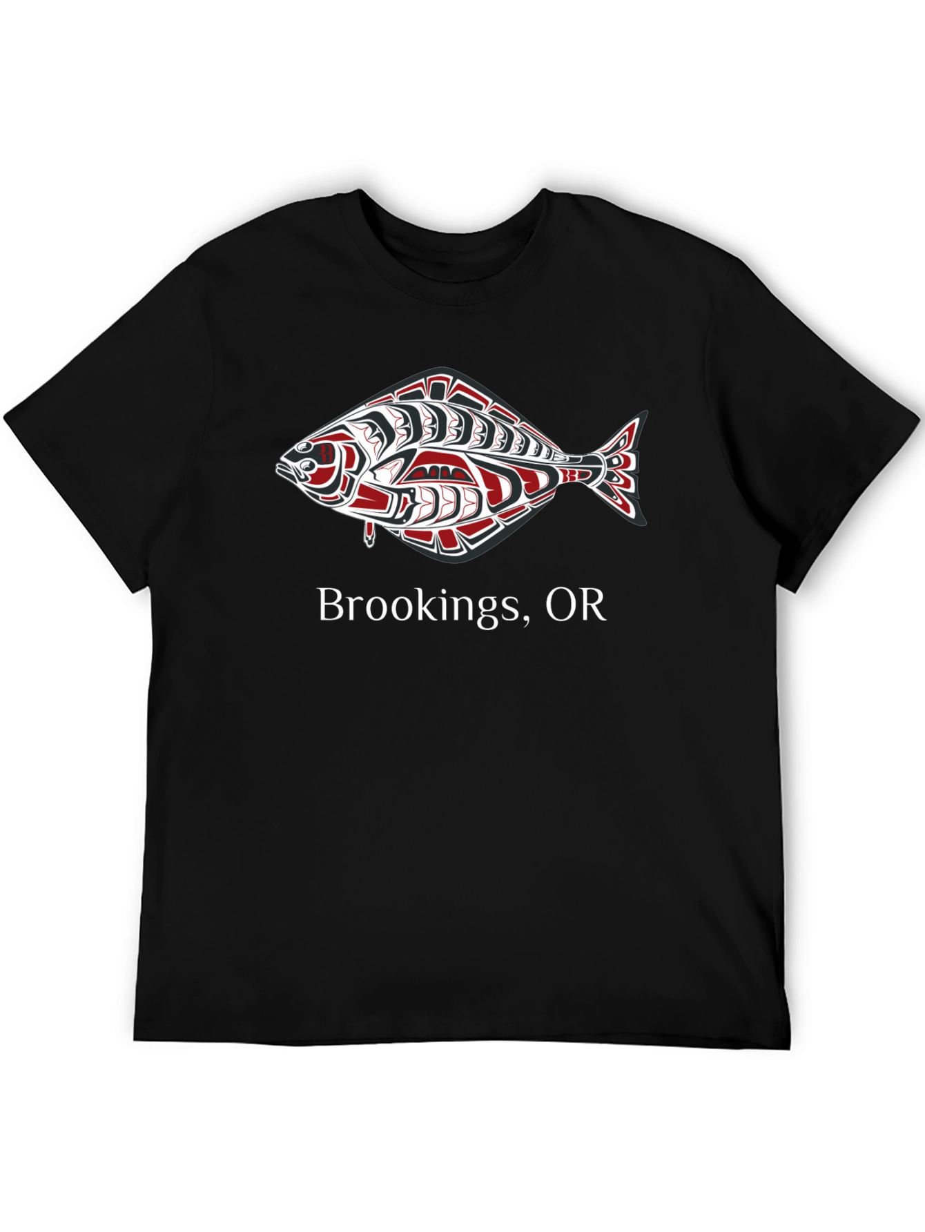 Brookings OR Fish Graphic Tee - Black