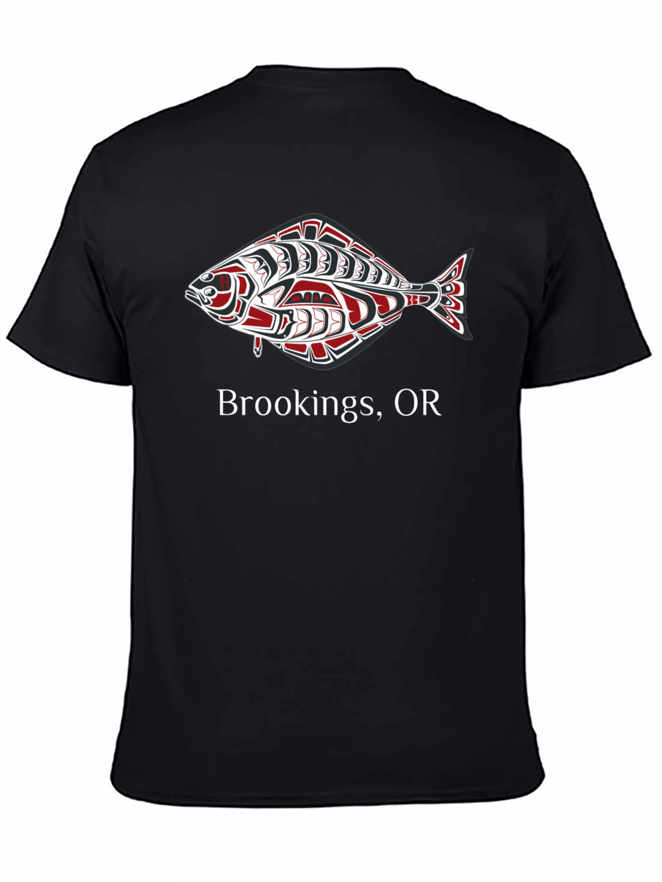 Brookings OR Fish Graphic Tee - Black