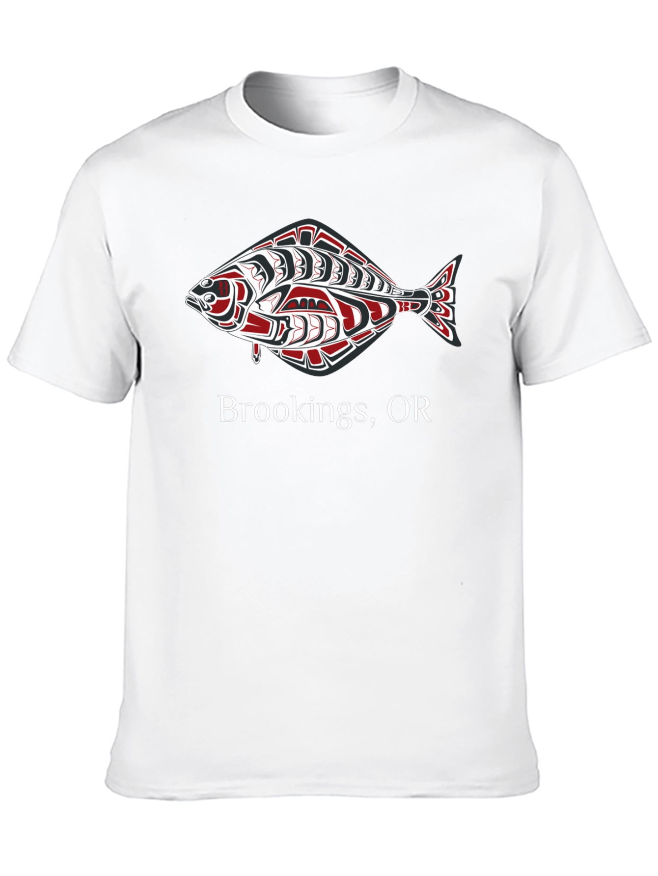 Brookings OR Fish Graphic Tee - Black