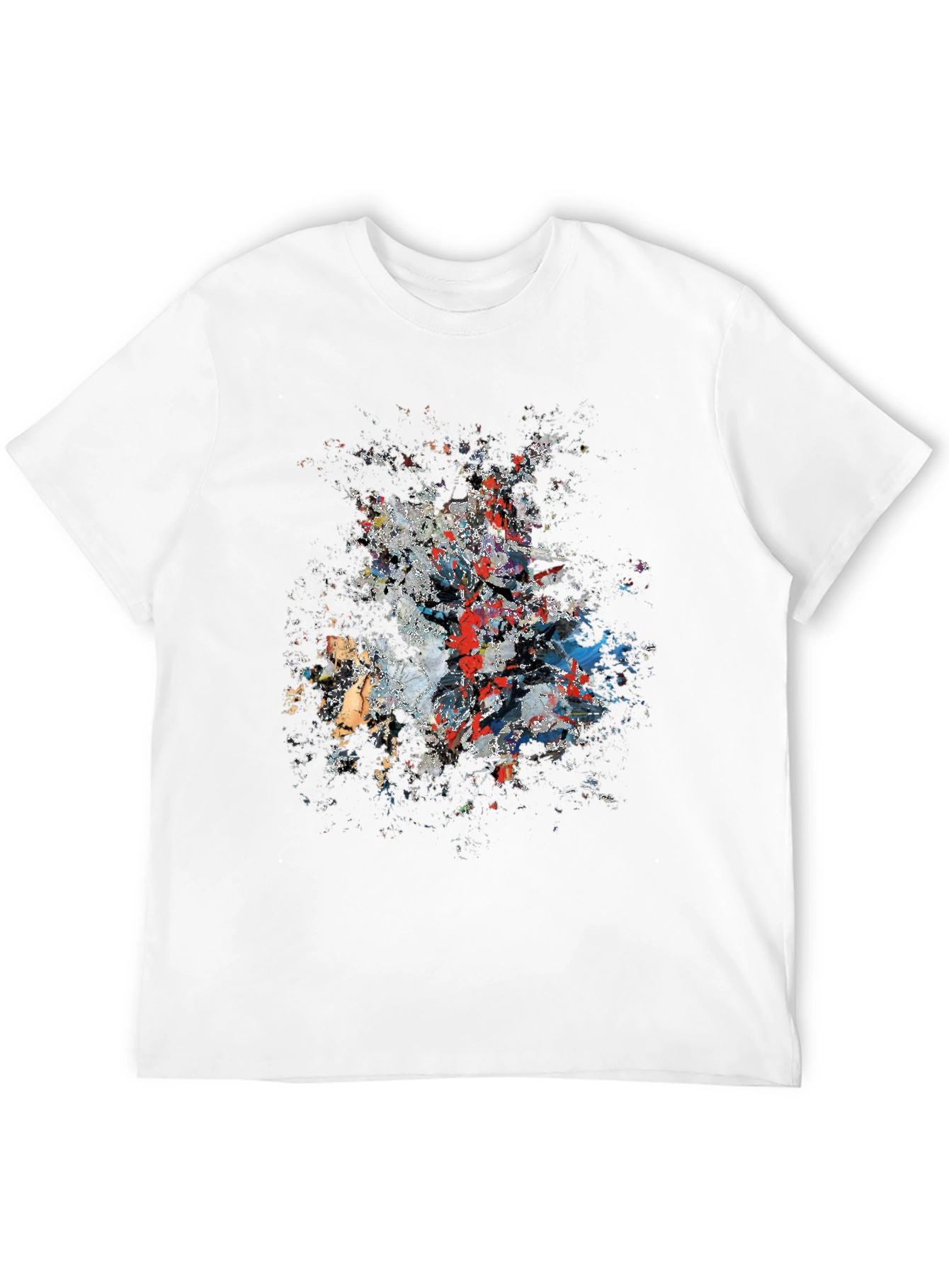 Abstract Paint Splatter Graphic Print Black T-Shirt