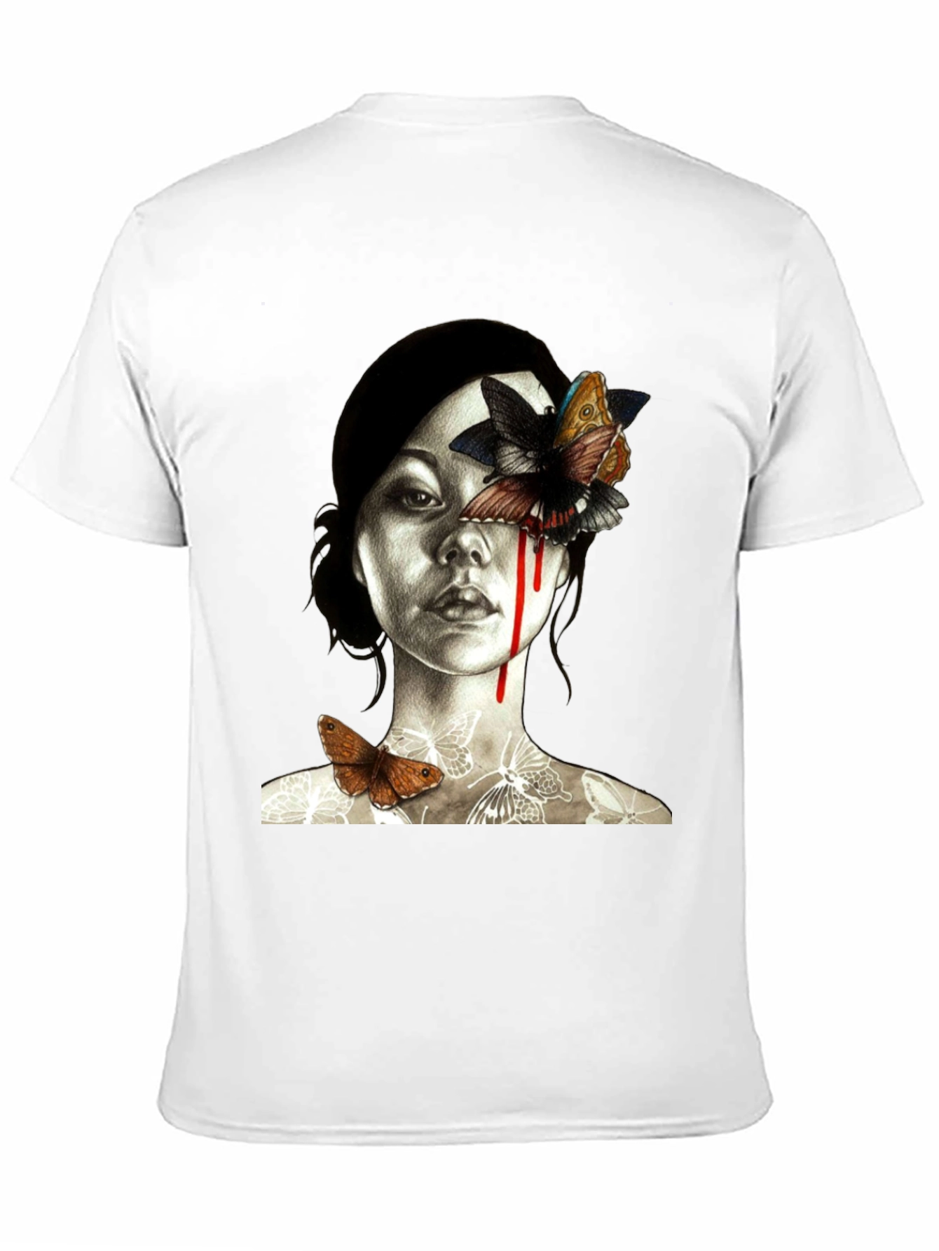 Butterfly Woman Graphic Tee - Unique Art Shirt