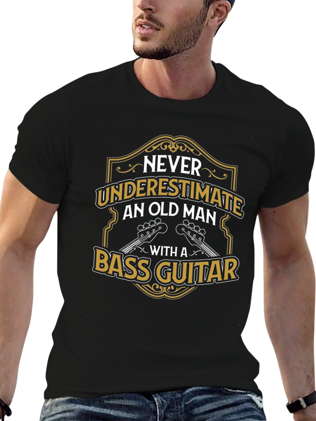 Old Man Bass Guitar T-Shirt