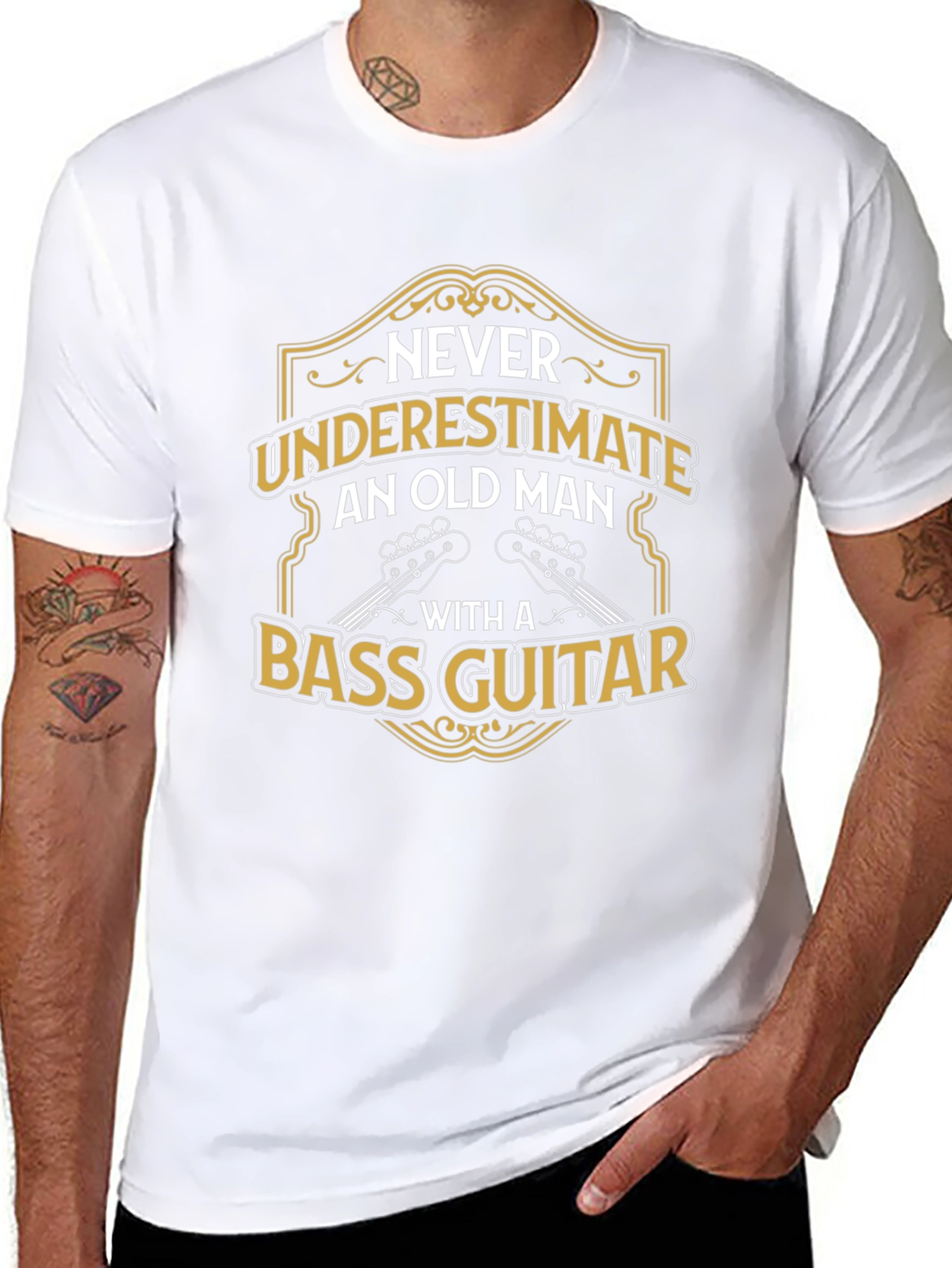 Old Man Bass Guitar T-Shirt