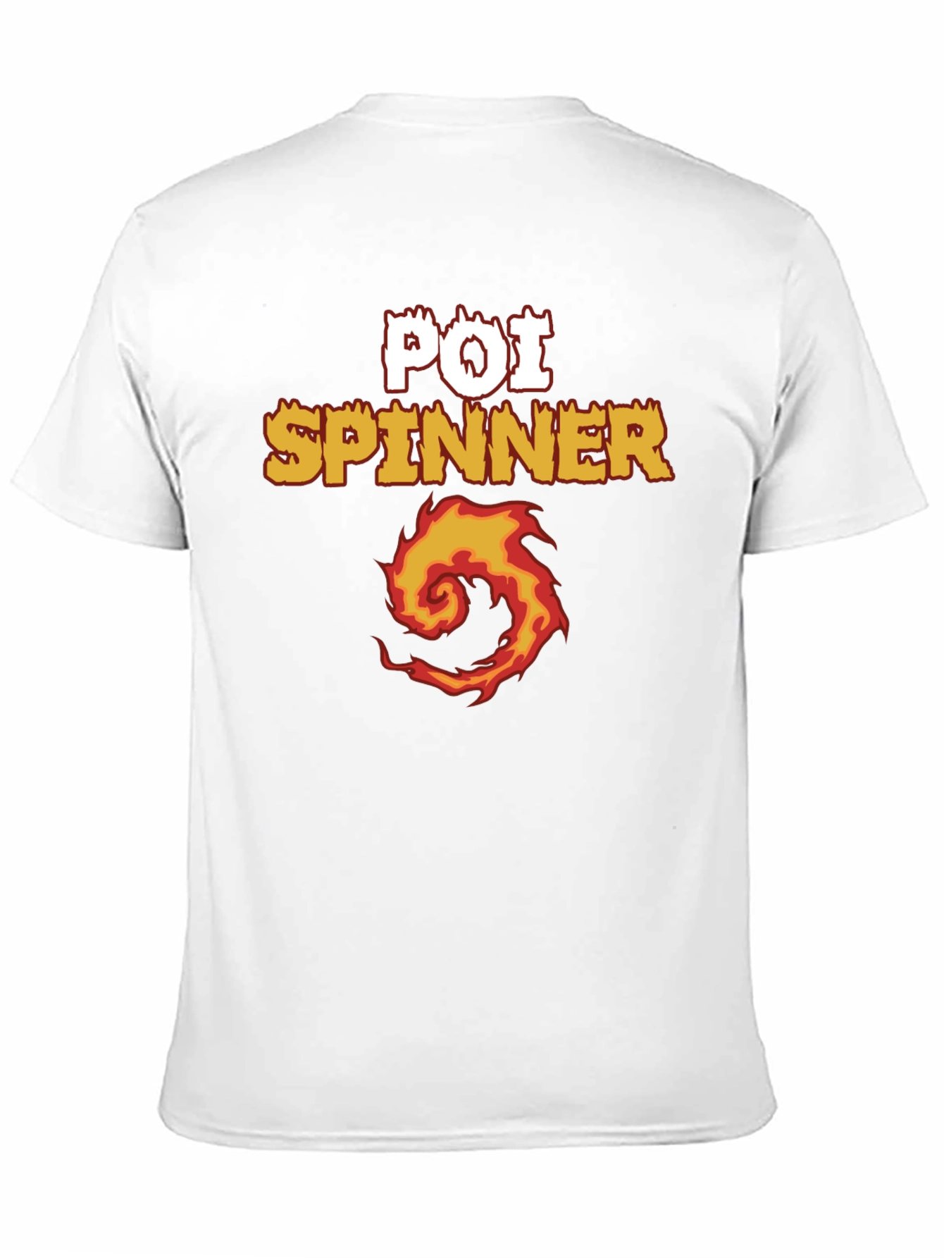 Poi Spinner Fire Design Black T-Shirt