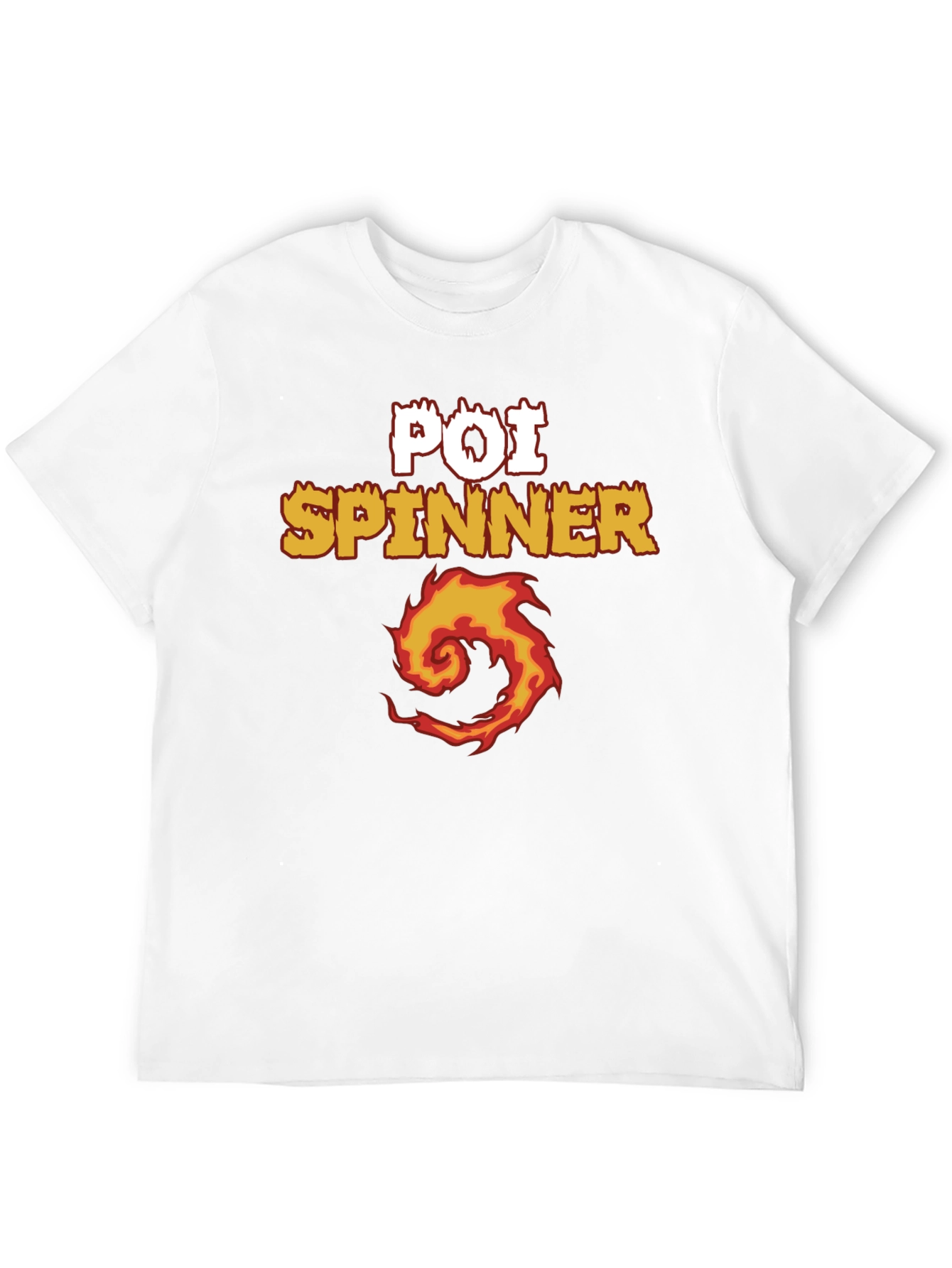 Poi Spinner Fire Design Black T-Shirt