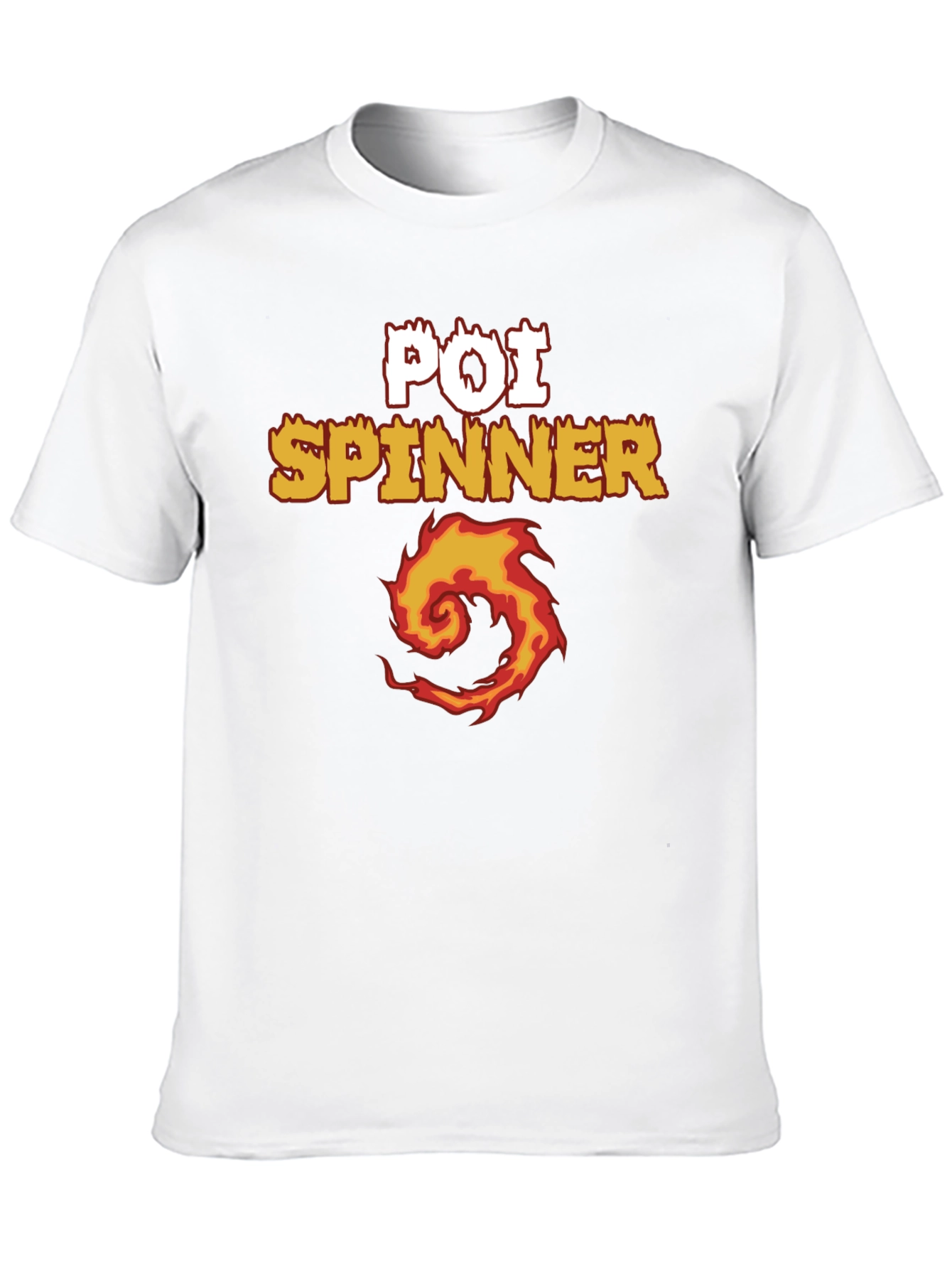 Poi Spinner Fire Design Black T-Shirt