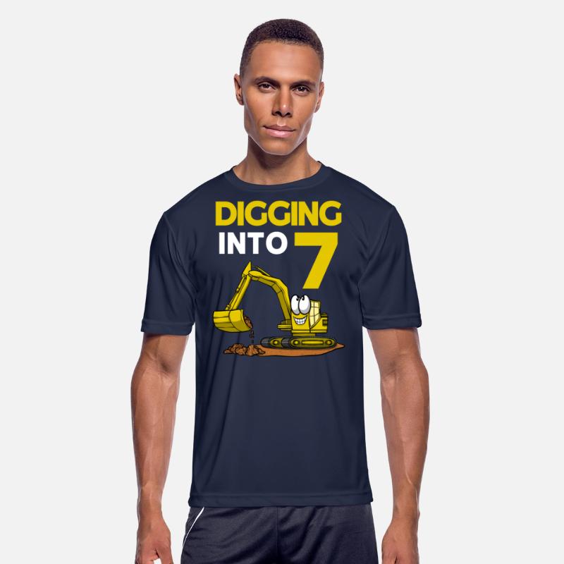 Excavator Driver Digging Into 7 Birthday Excavator