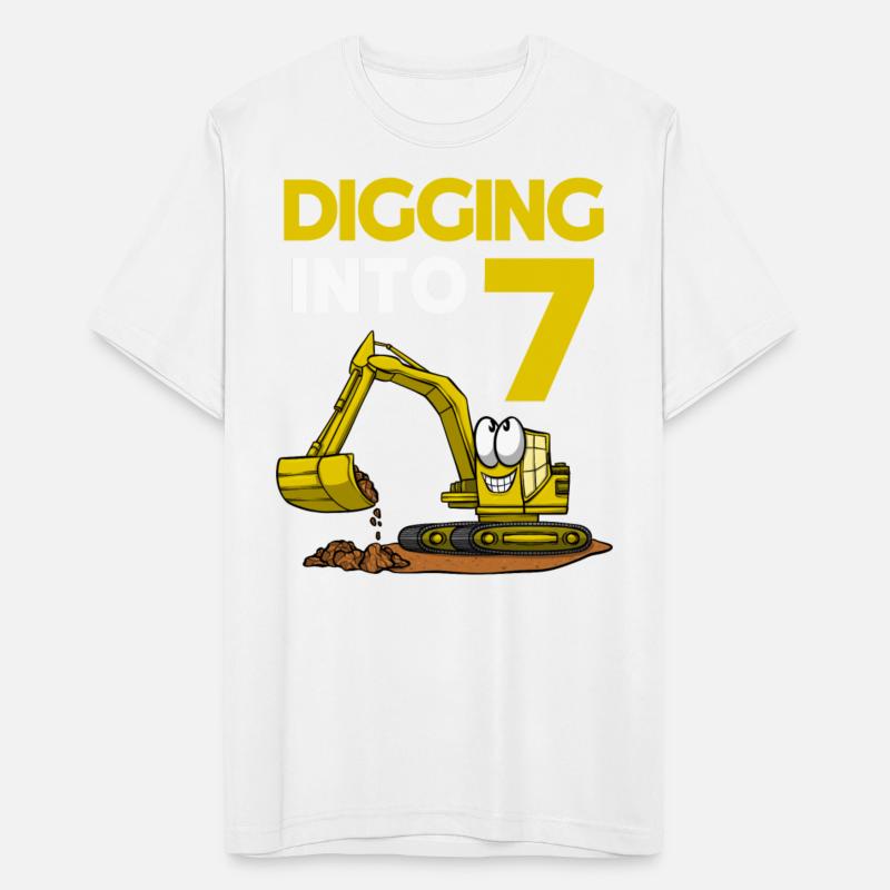 Excavator Driver Digging Into 7 Birthday Excavator