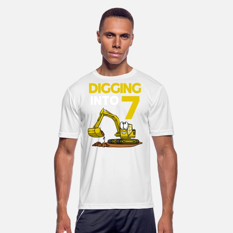 Excavator Driver Digging Into 7 Birthday Excavator