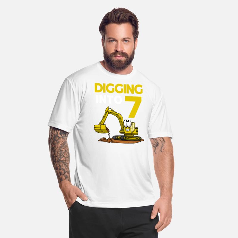 Excavator Driver Digging Into 7 Birthday Excavator