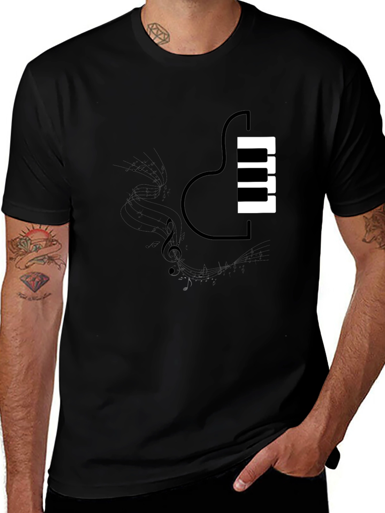 Piano Guitar Fusion T-Shirt - Music Lovers Tee