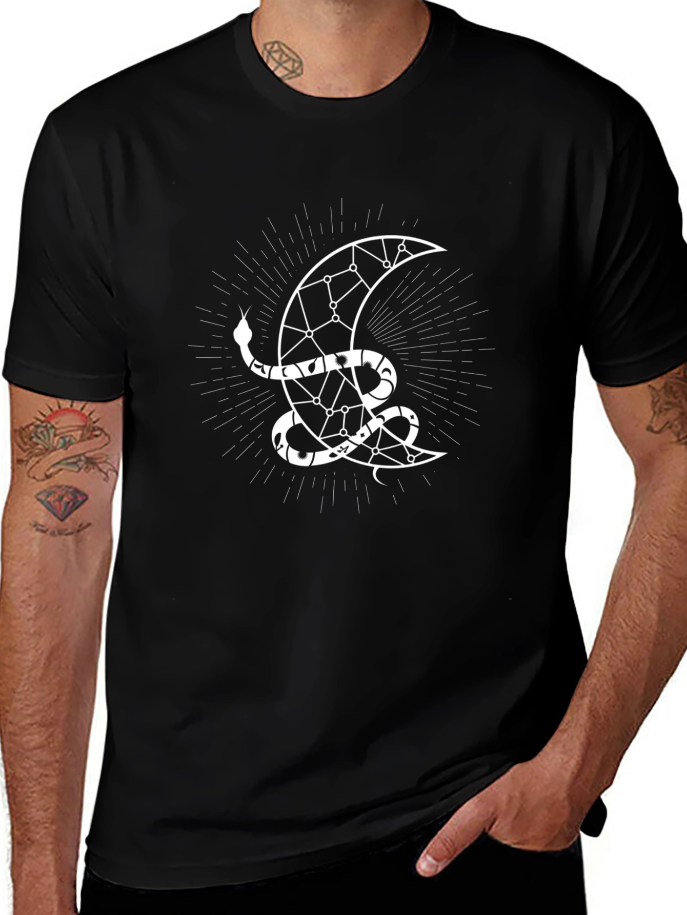 Constellation Snake Moon Graphic Tee