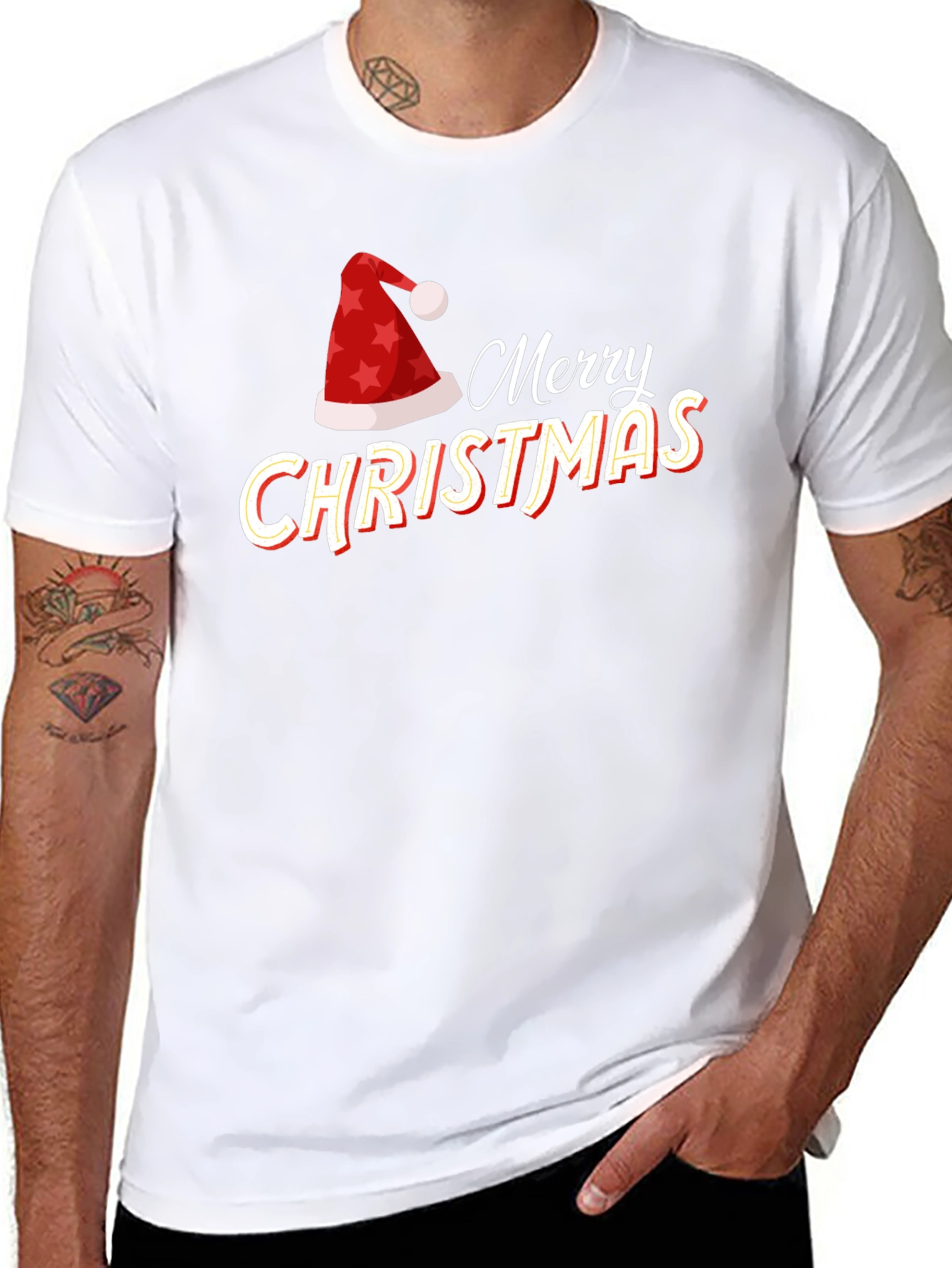Festive Merry Christmas Graphic Tee - Holiday Season Apparel