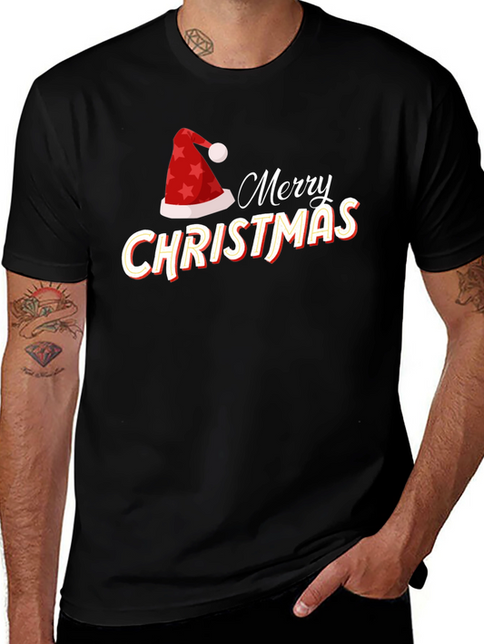 Festive Merry Christmas Graphic Tee - Holiday Season Apparel