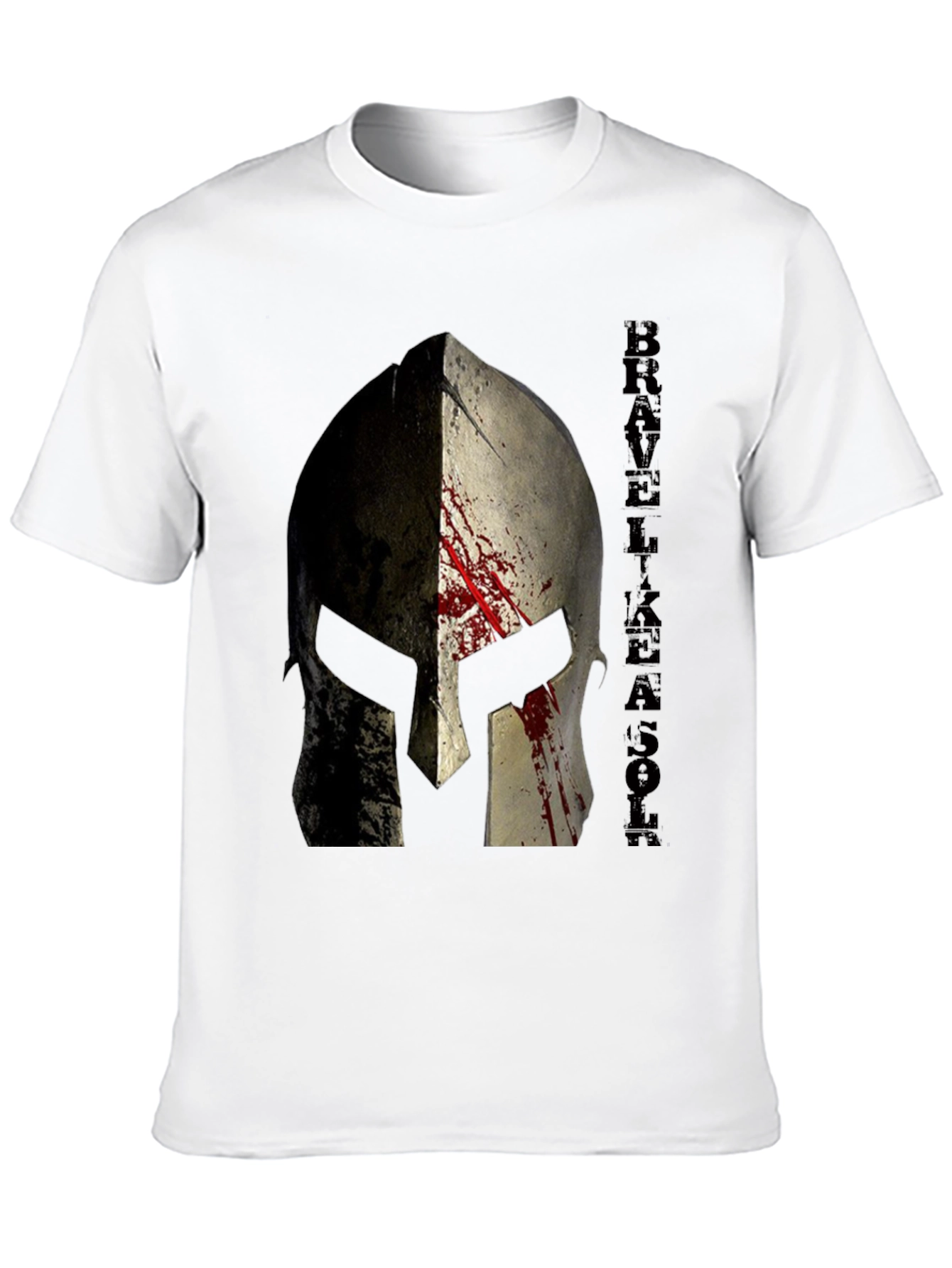 Brave Like A Son Spartan Helmet Graphic T-Shirt