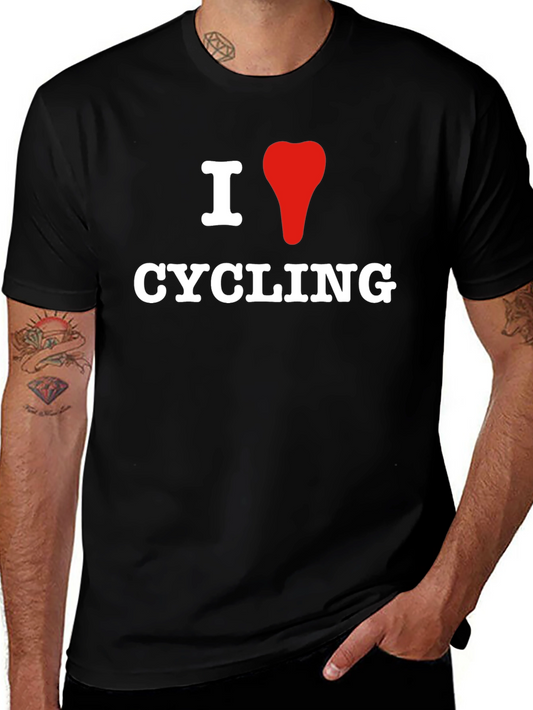 I Love Cycling T-Shirt - Black Graphic Tee