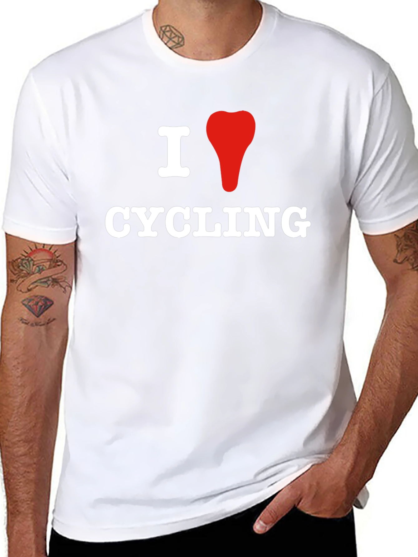 I Love Cycling T-Shirt - Black Graphic Tee