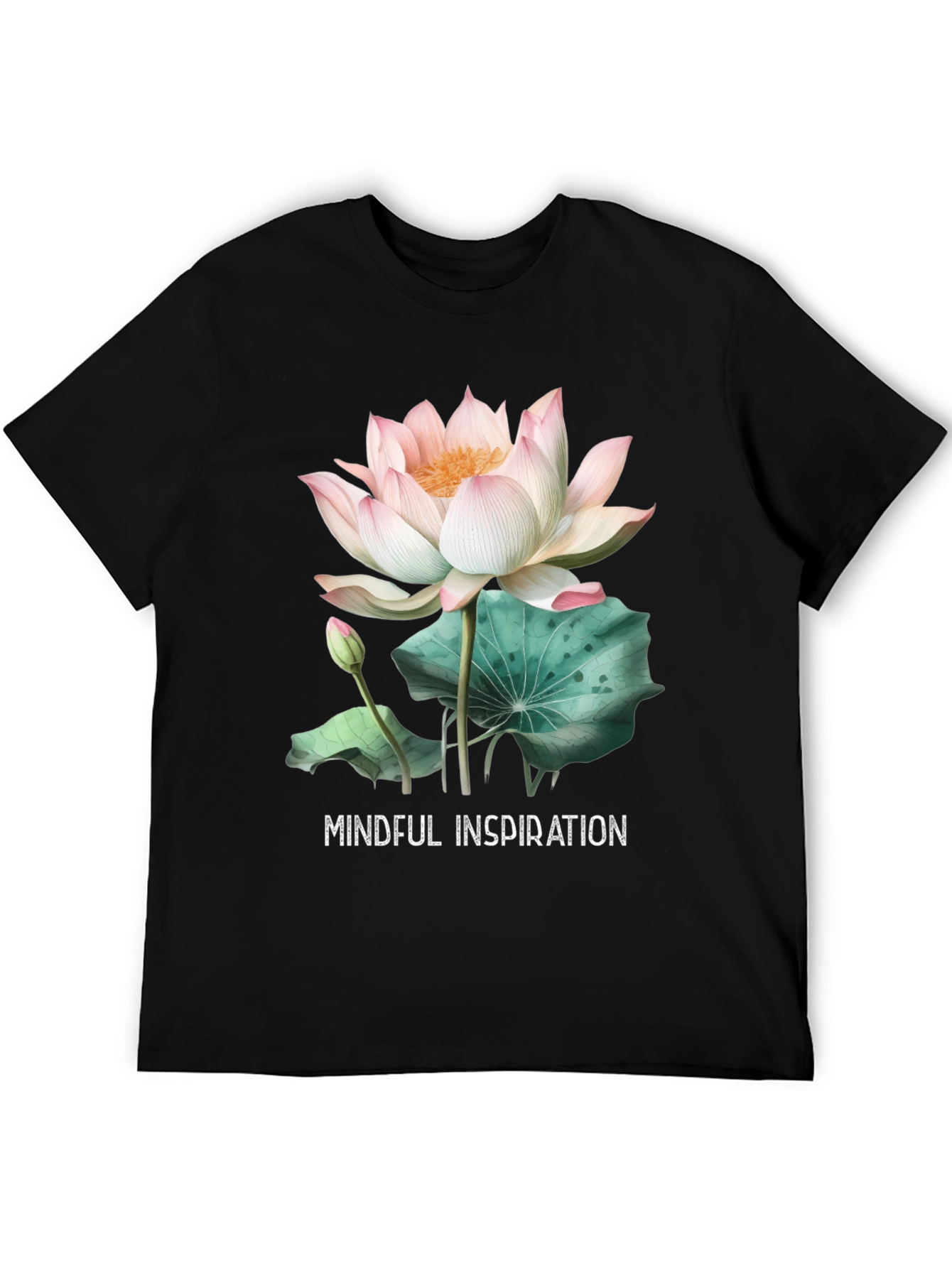 Mindful Inspiration Lotus Graphic Tee - Black