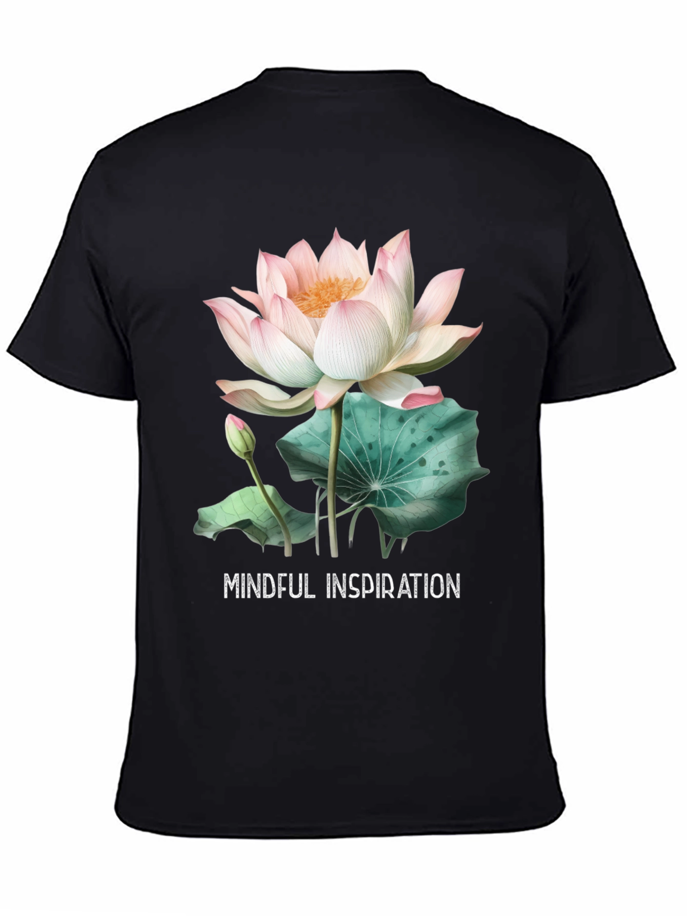 Mindful Inspiration Lotus Graphic Tee - Black