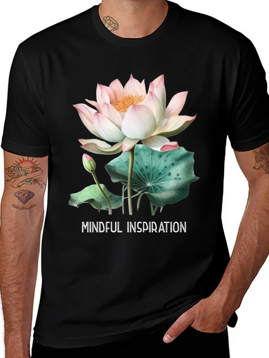 Mindful Inspiration Lotus Graphic Tee - Black