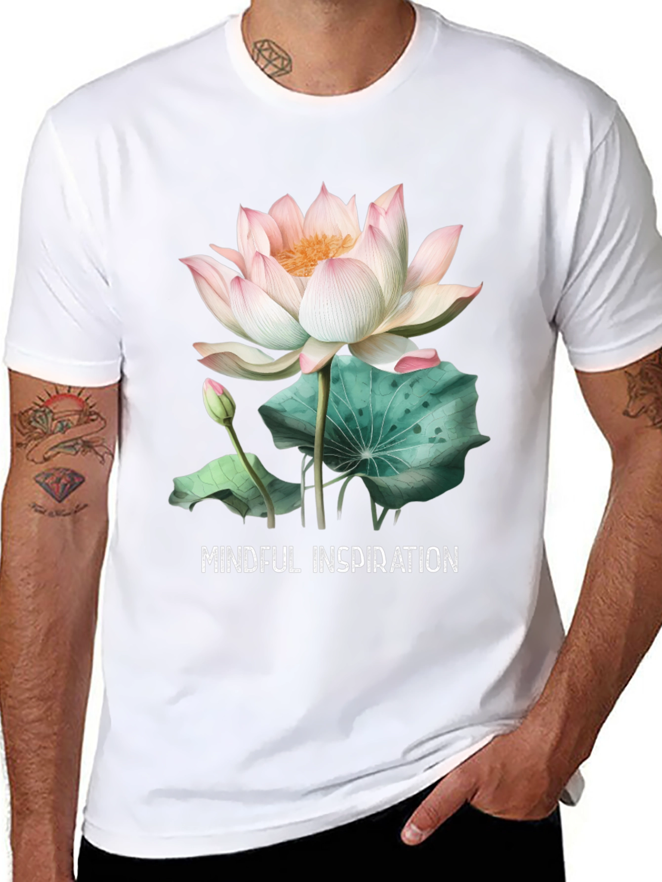 Mindful Inspiration Lotus Graphic Tee - Black