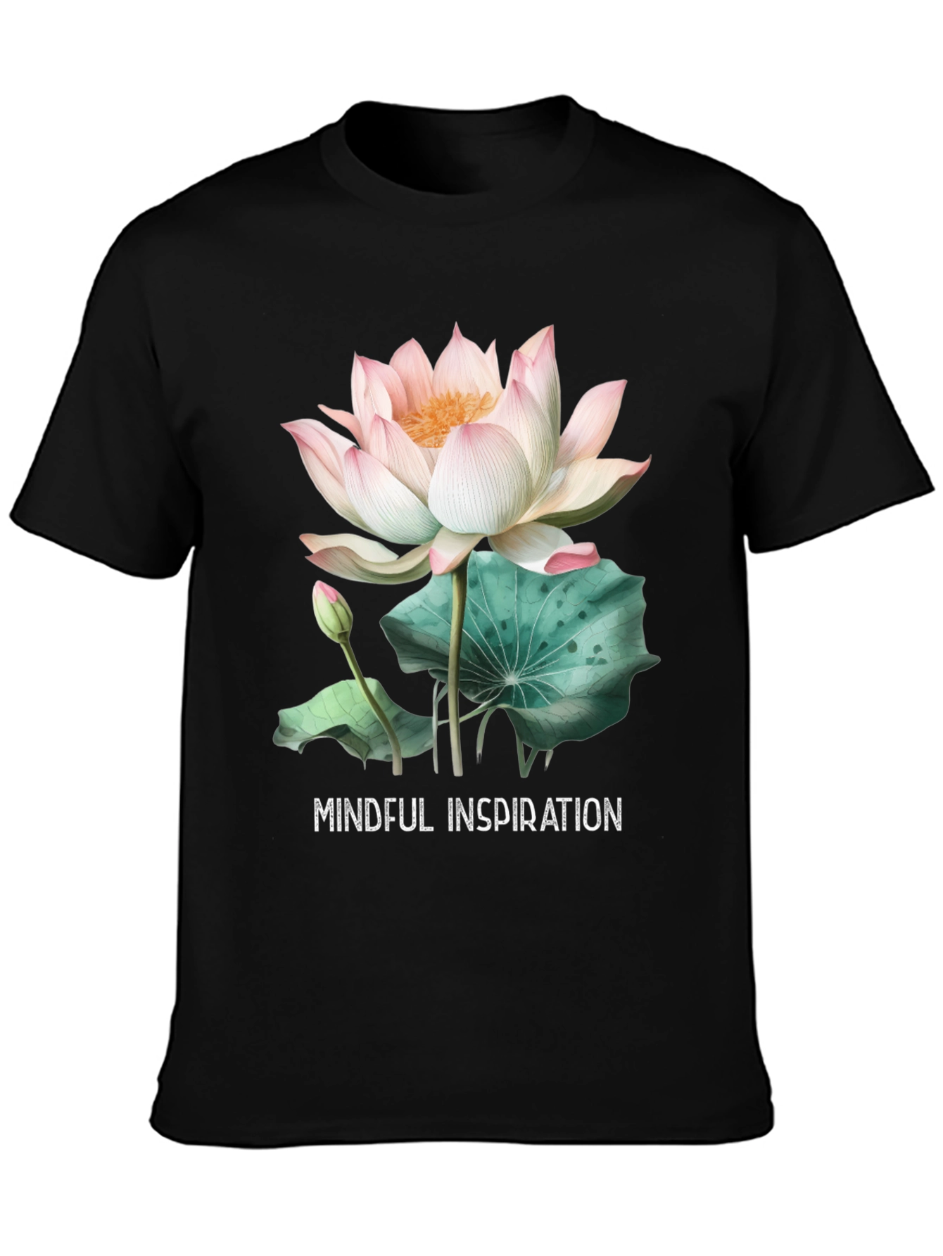 Mindful Inspiration Lotus Graphic Tee - Black