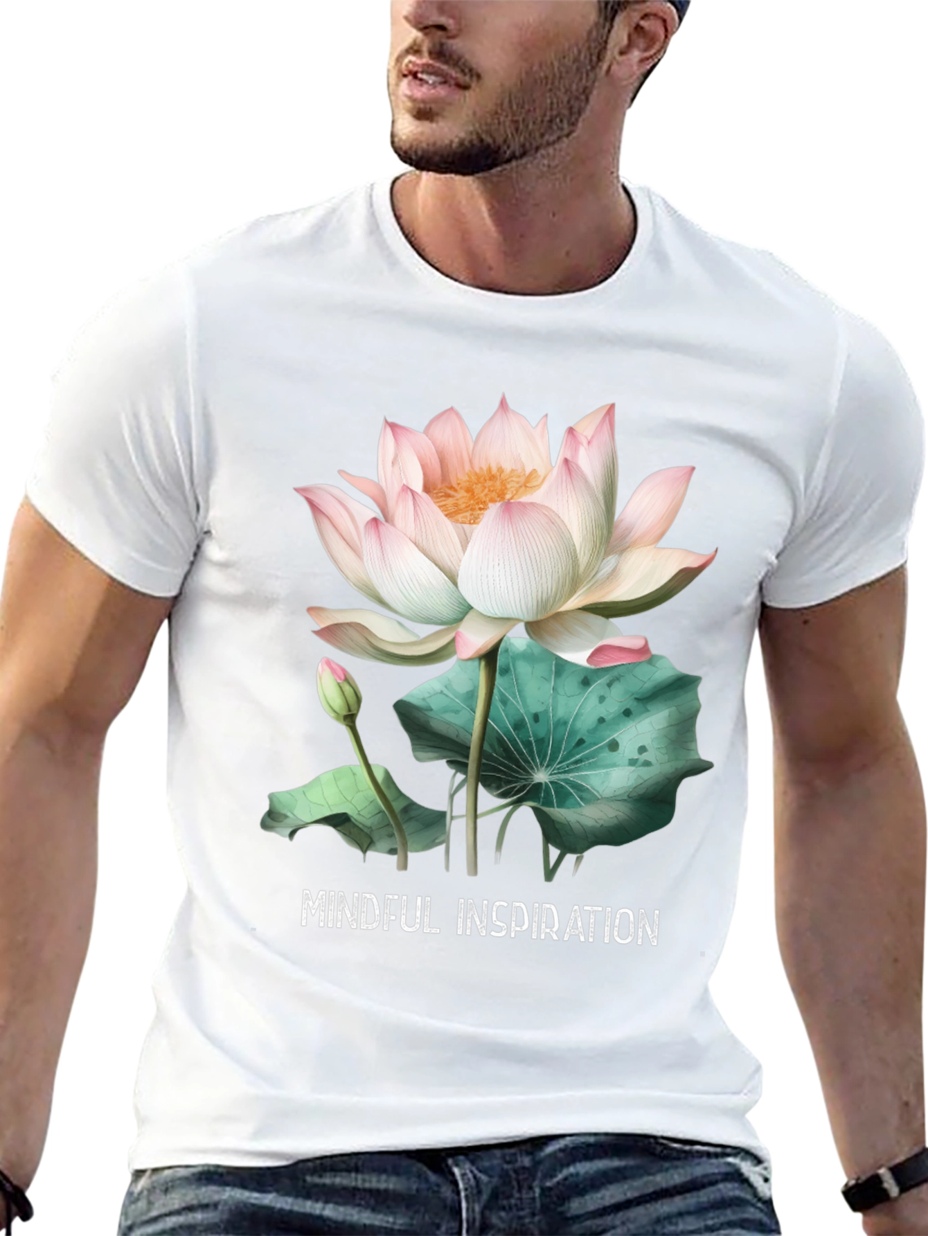 Mindful Inspiration Lotus Graphic Tee - Black