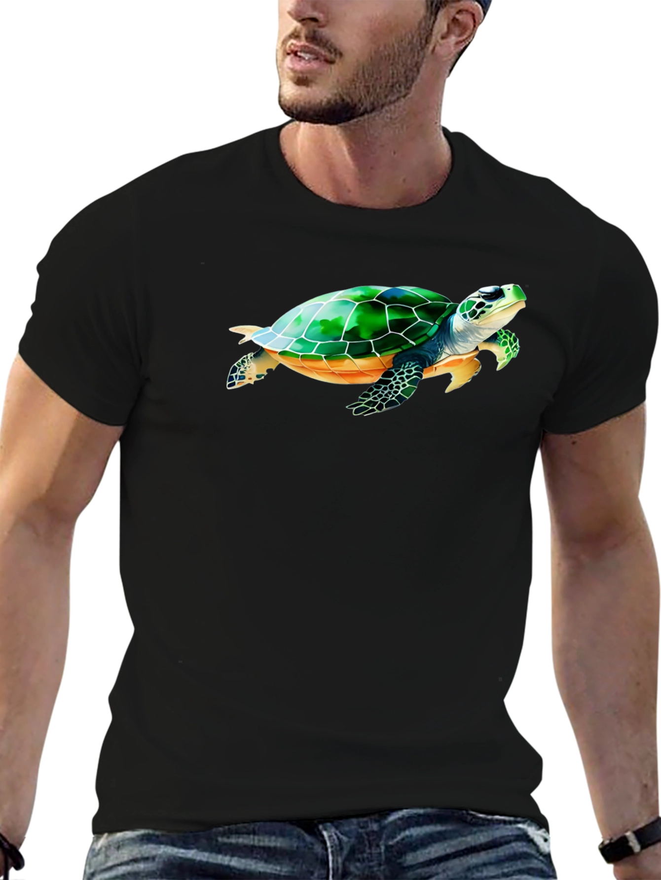 Sea Turtle Graphic Black T-Shirt