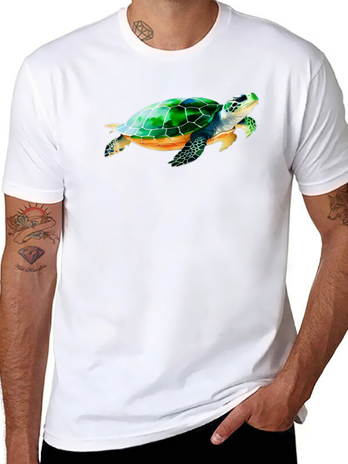 Sea Turtle Graphic Black T-Shirt