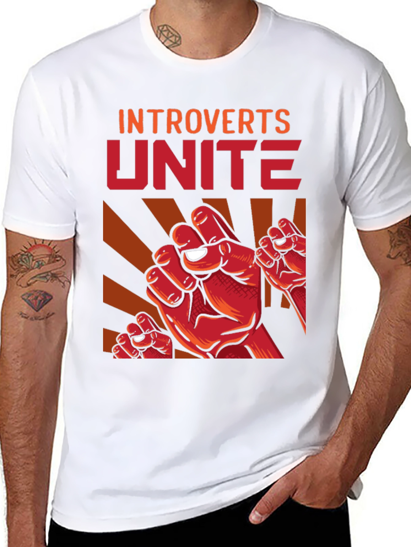 Introverts Unite Black Graphic Tee