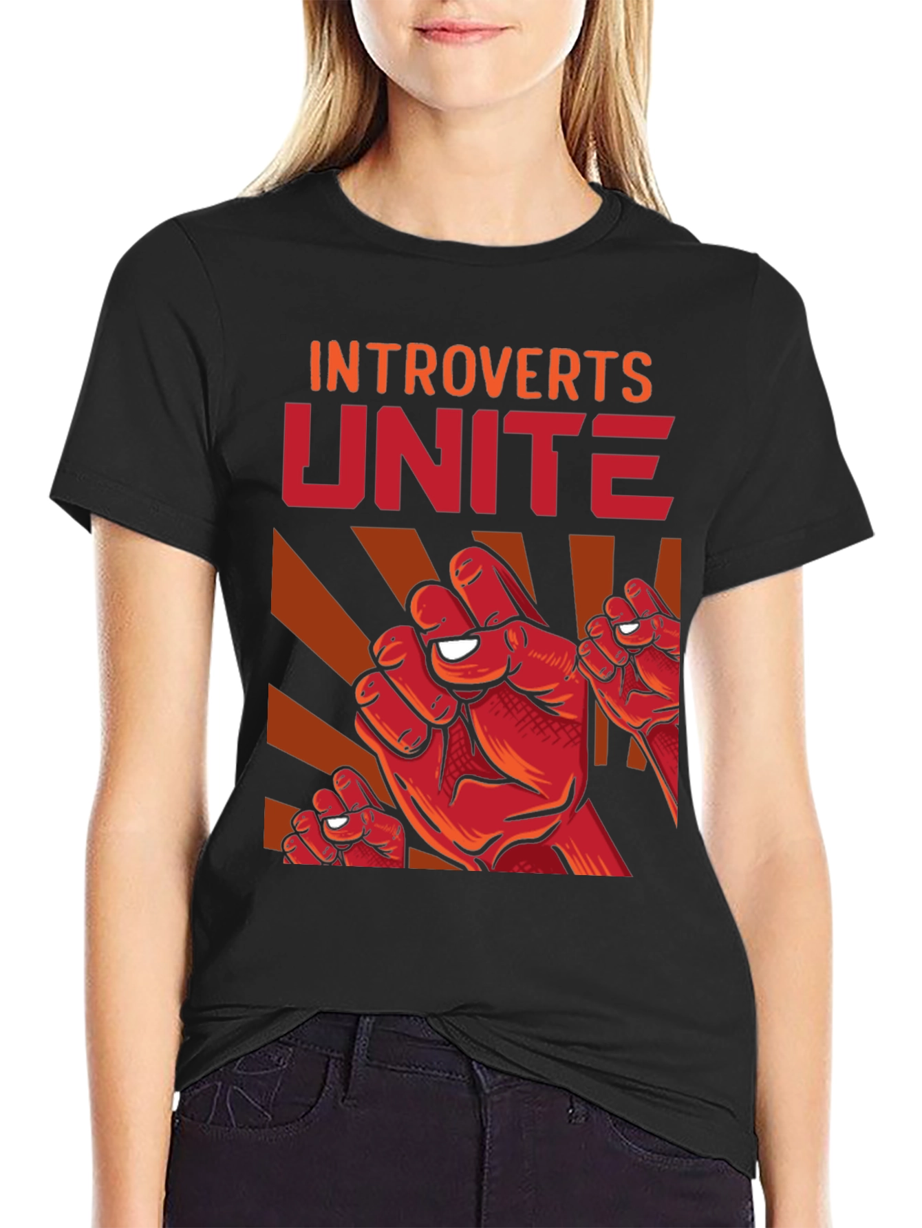 Introverts Unite Black Graphic Tee