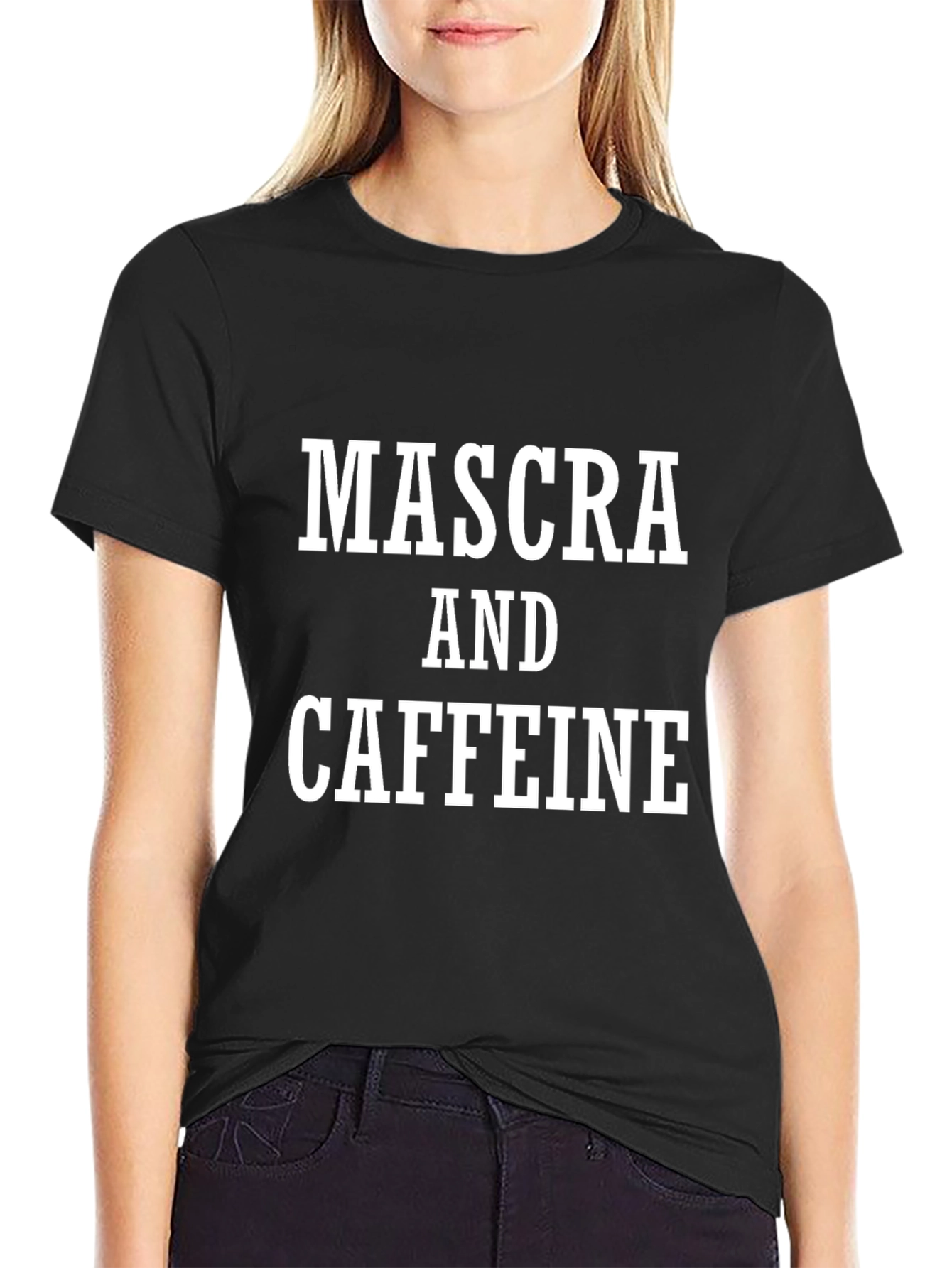 Mascara and Caffeine Graphic Tee - Black Unisex T-Shirt