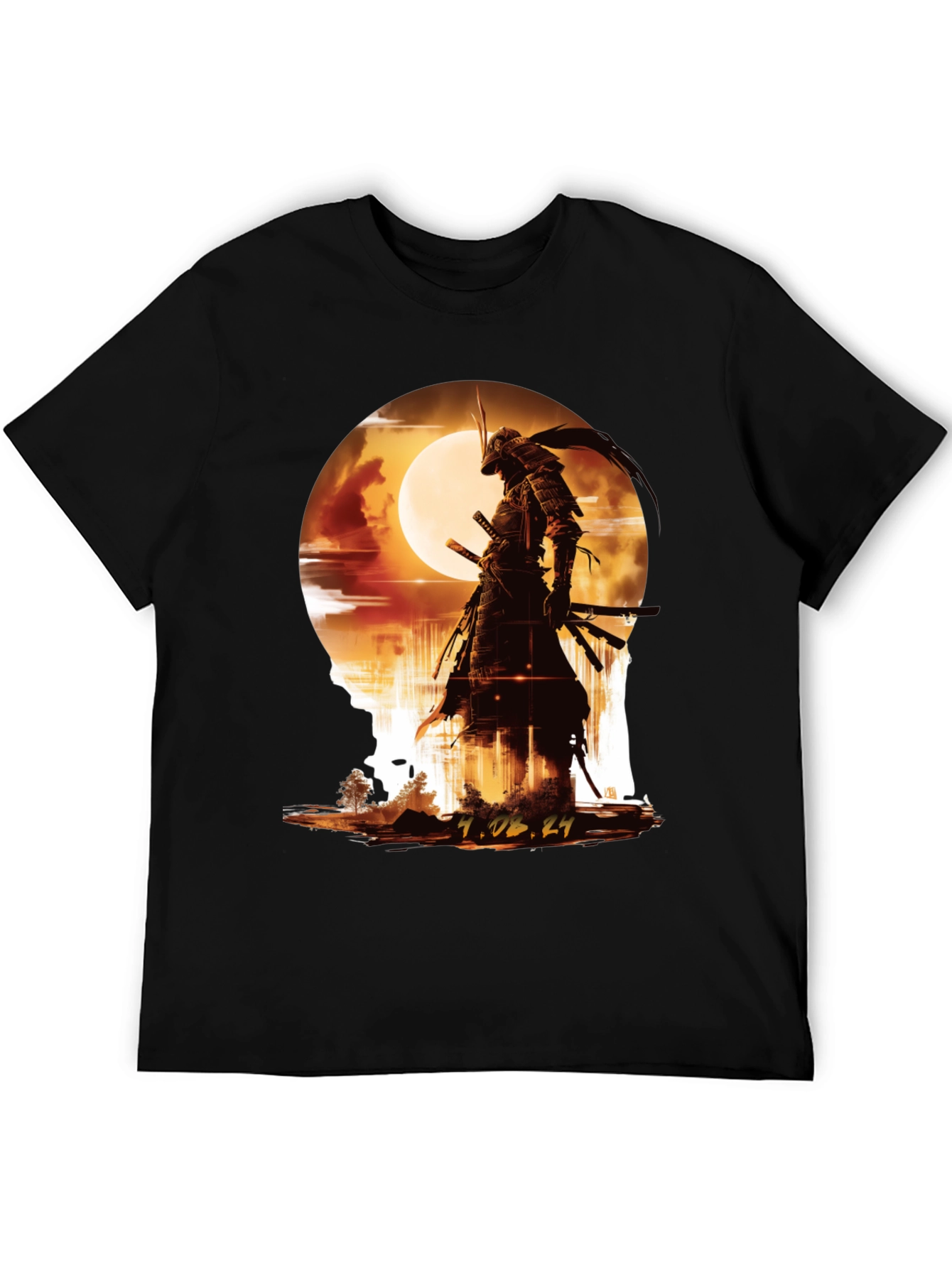 Samurai Moon T-Shirt - Warrior Graphic Tee