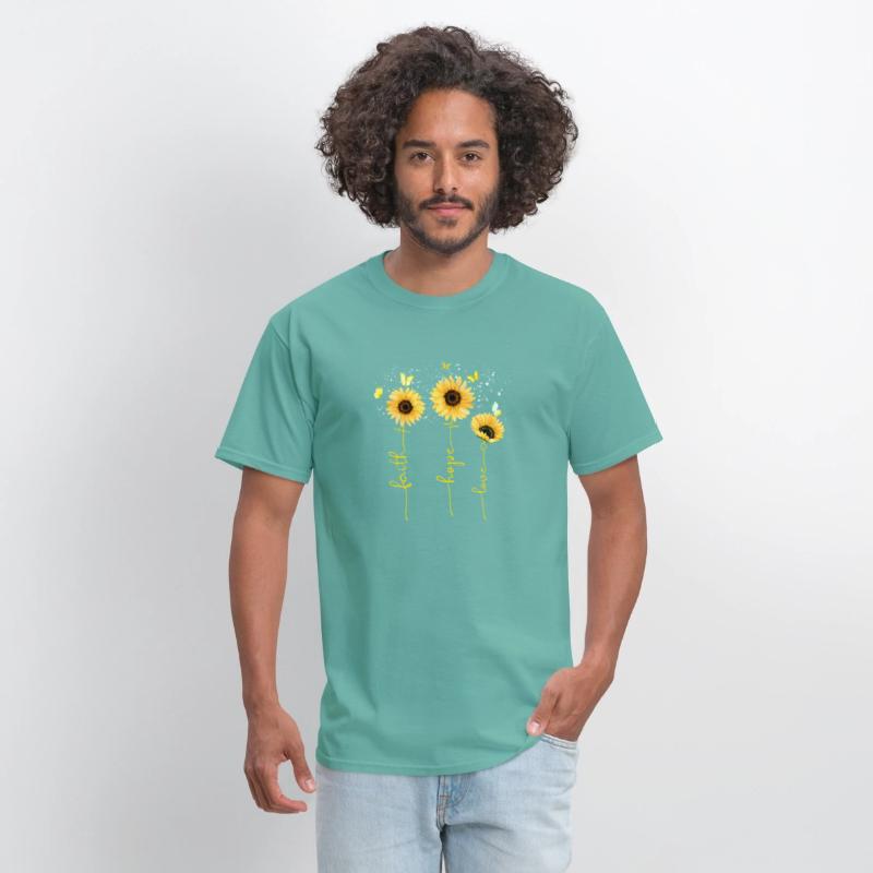 Faith Cross Hope Love Sunflower Butterfly