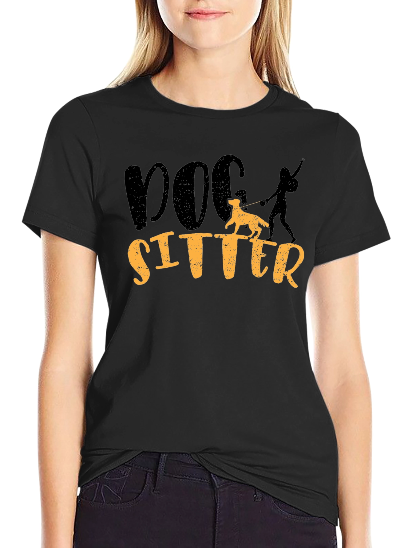 Dog Sitter Graphic Tee - Comfortable Black T-Shirt