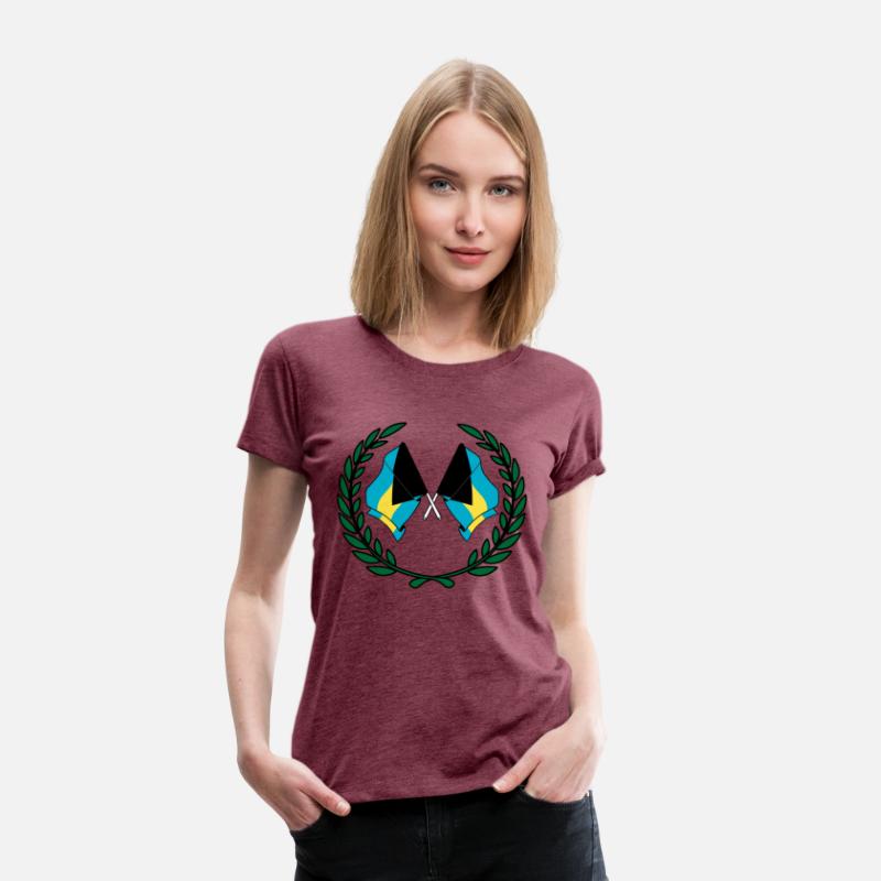 Flags Bahamas in laurel wreath
