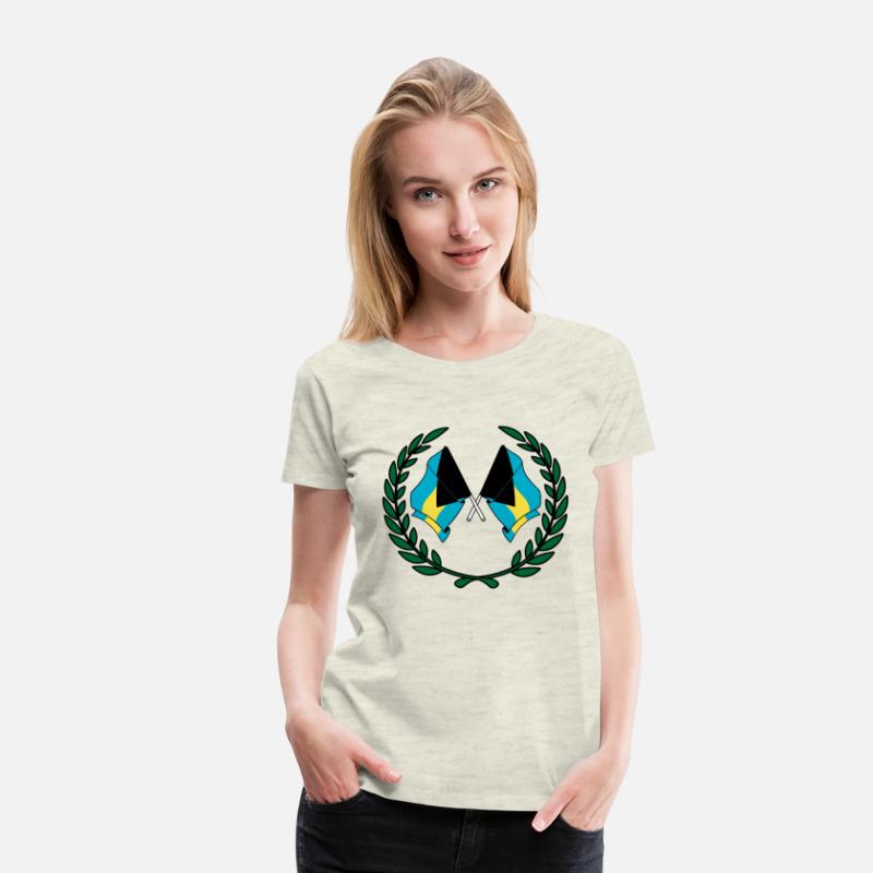 Flags Bahamas in laurel wreath