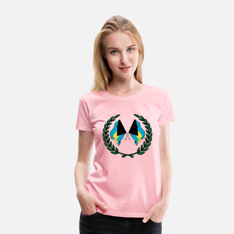 Flags Bahamas in laurel wreath