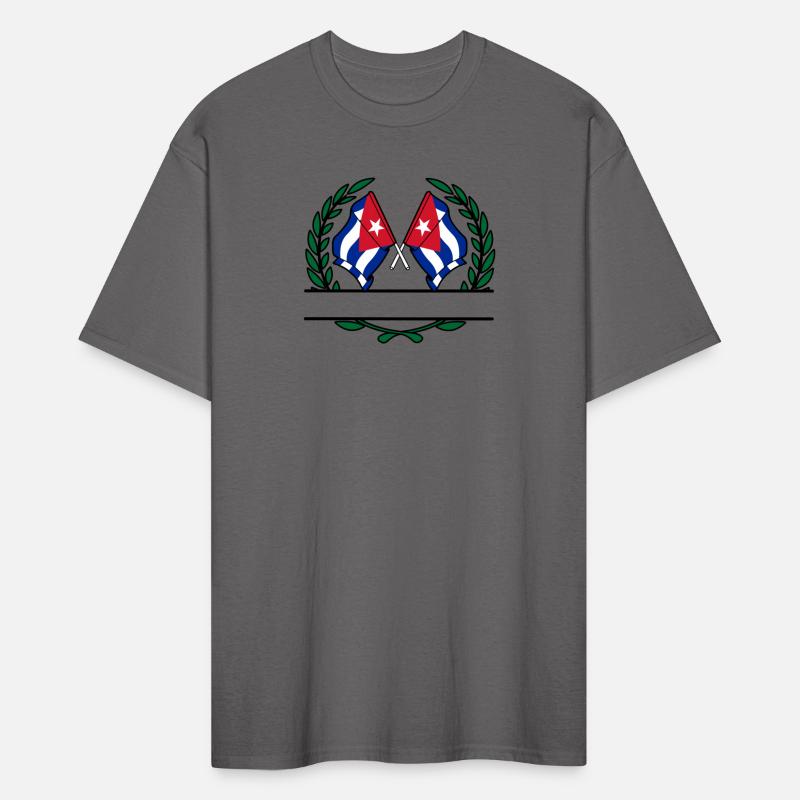 Flags Cuba in laurel wreath banner