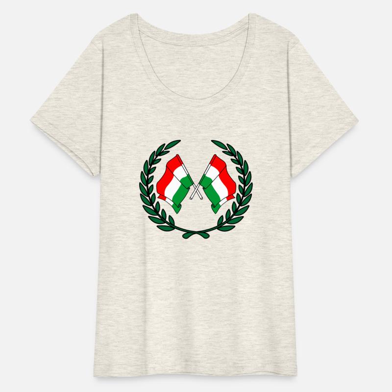 Flags Hungary in laurel wreath