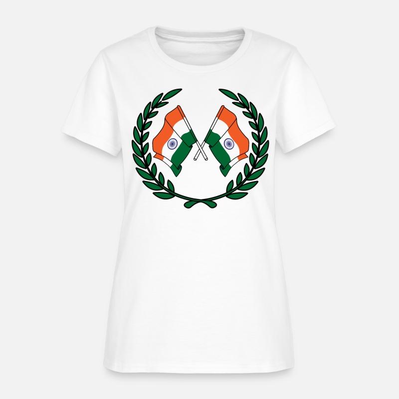Flags India in laurel wreath