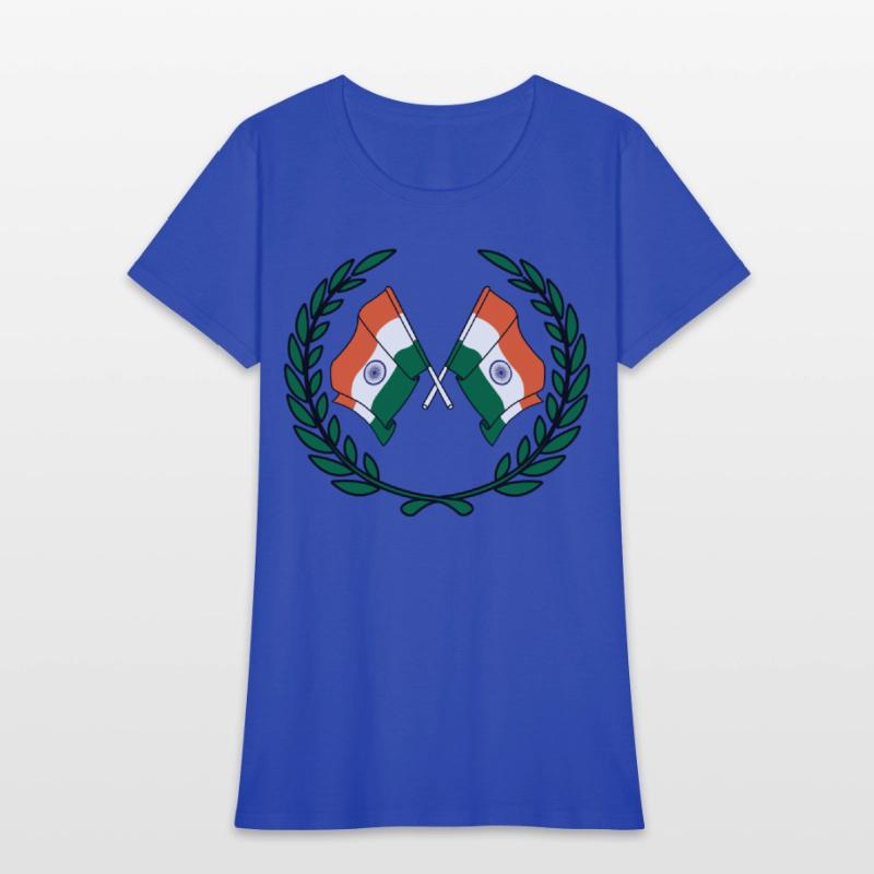 Flags India in laurel wreath