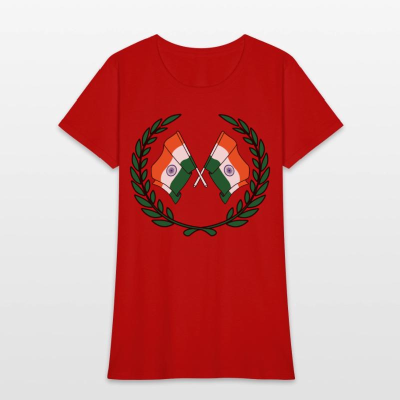 Flags India in laurel wreath