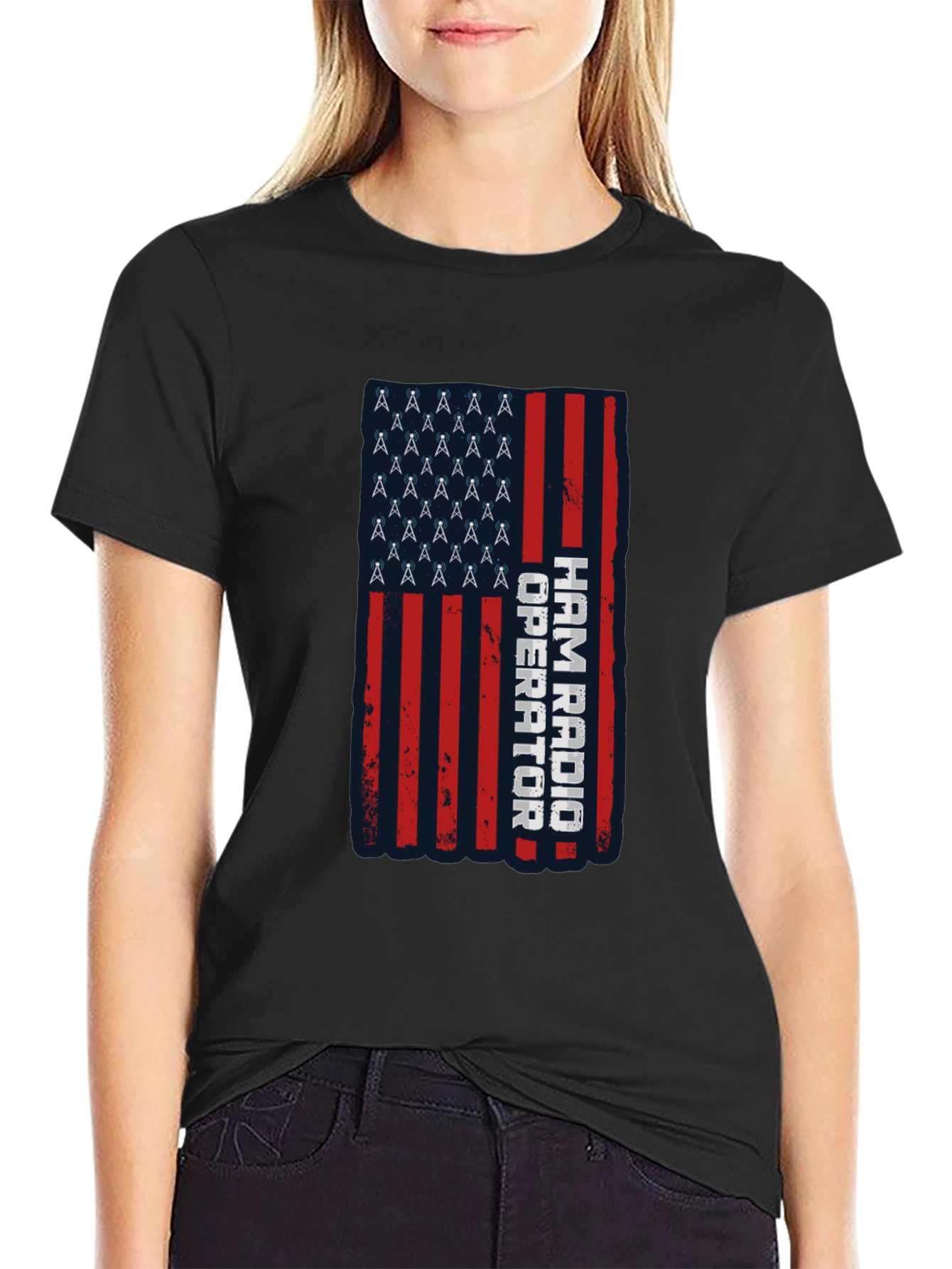 Ham Radio Operator American Flag T-Shirt