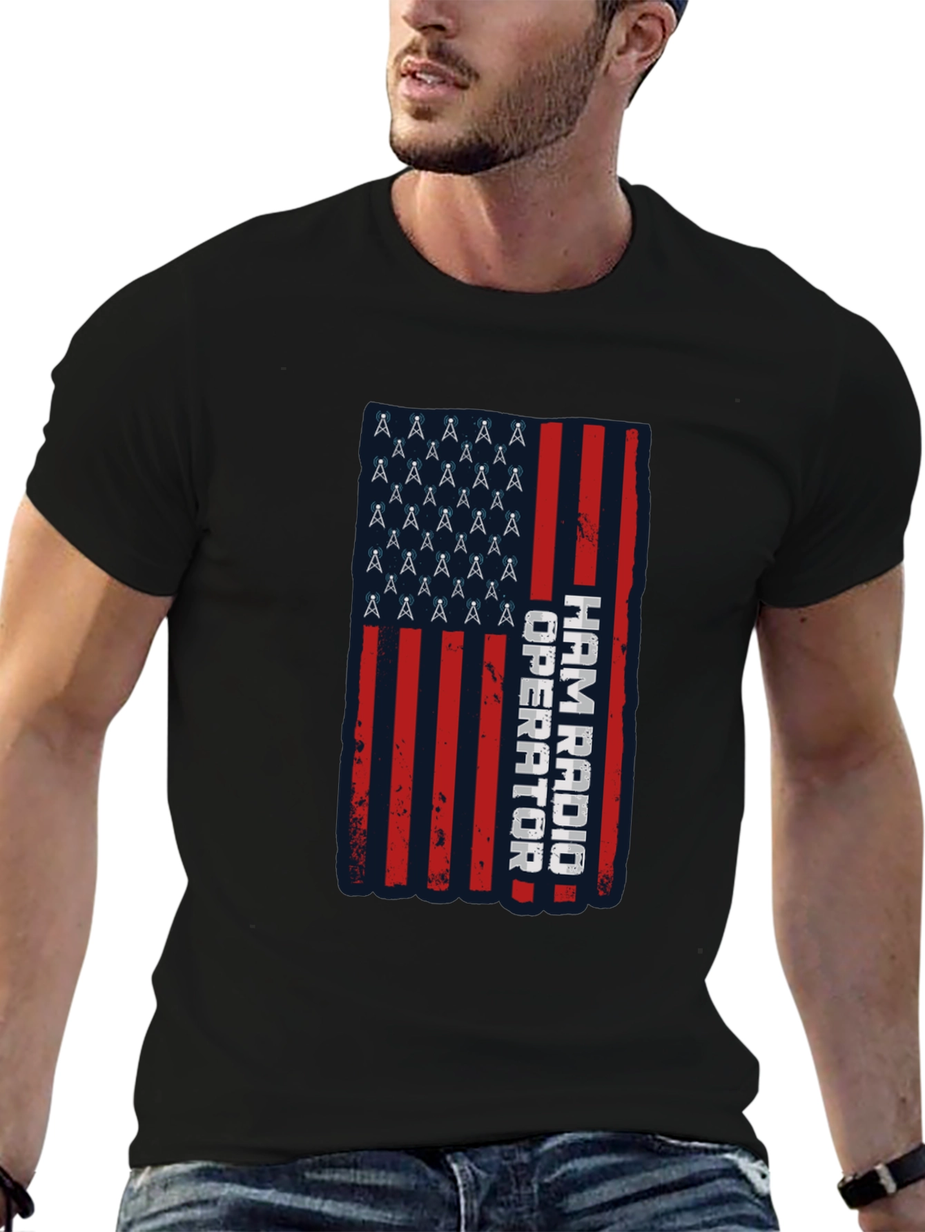 Ham Radio Operator American Flag T-Shirt