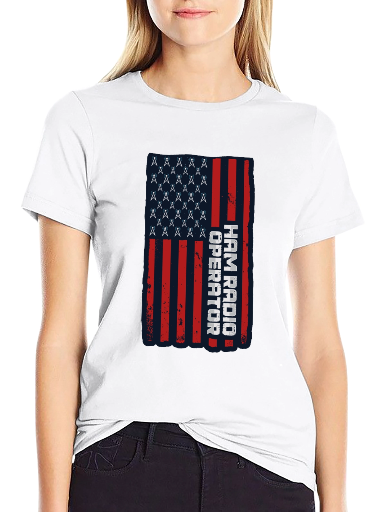 Ham Radio Operator American Flag T-Shirt