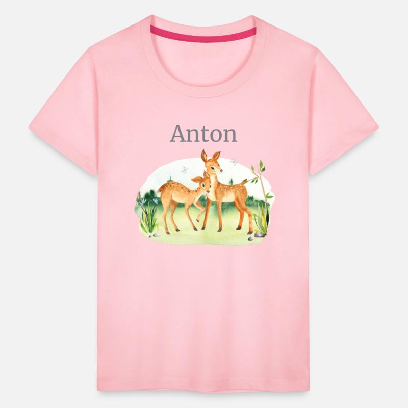 Forest Animal Deer Flowers Name Anton