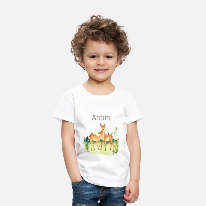 Forest Animal Deer Flowers Name Anton