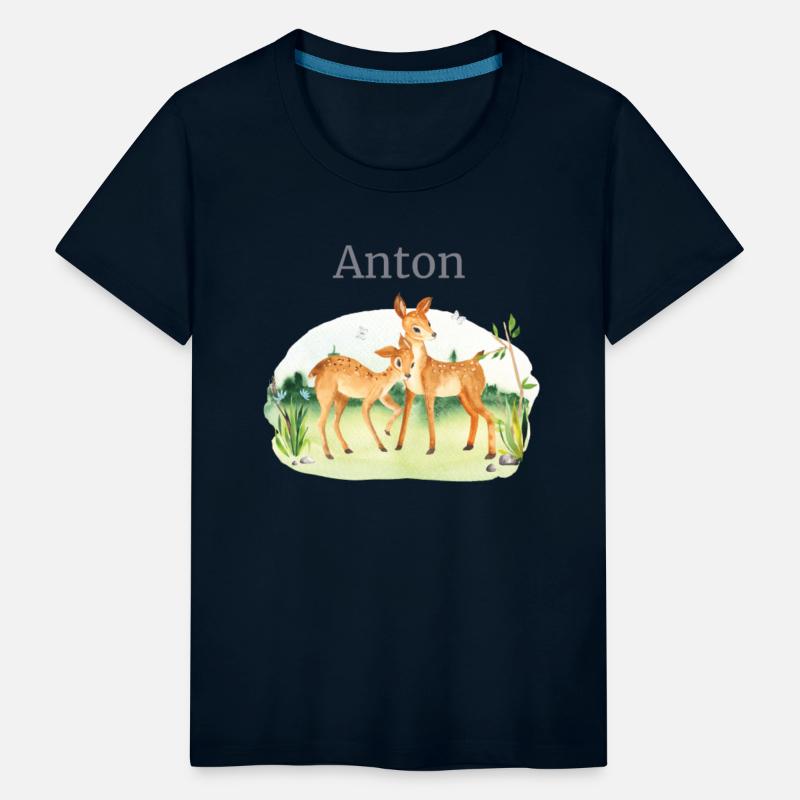 Forest Animal Deer Flowers Name Anton