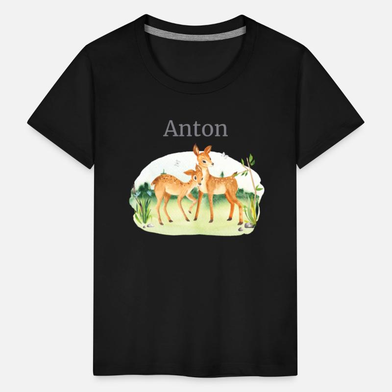 Forest Animal Deer Flowers Name Anton